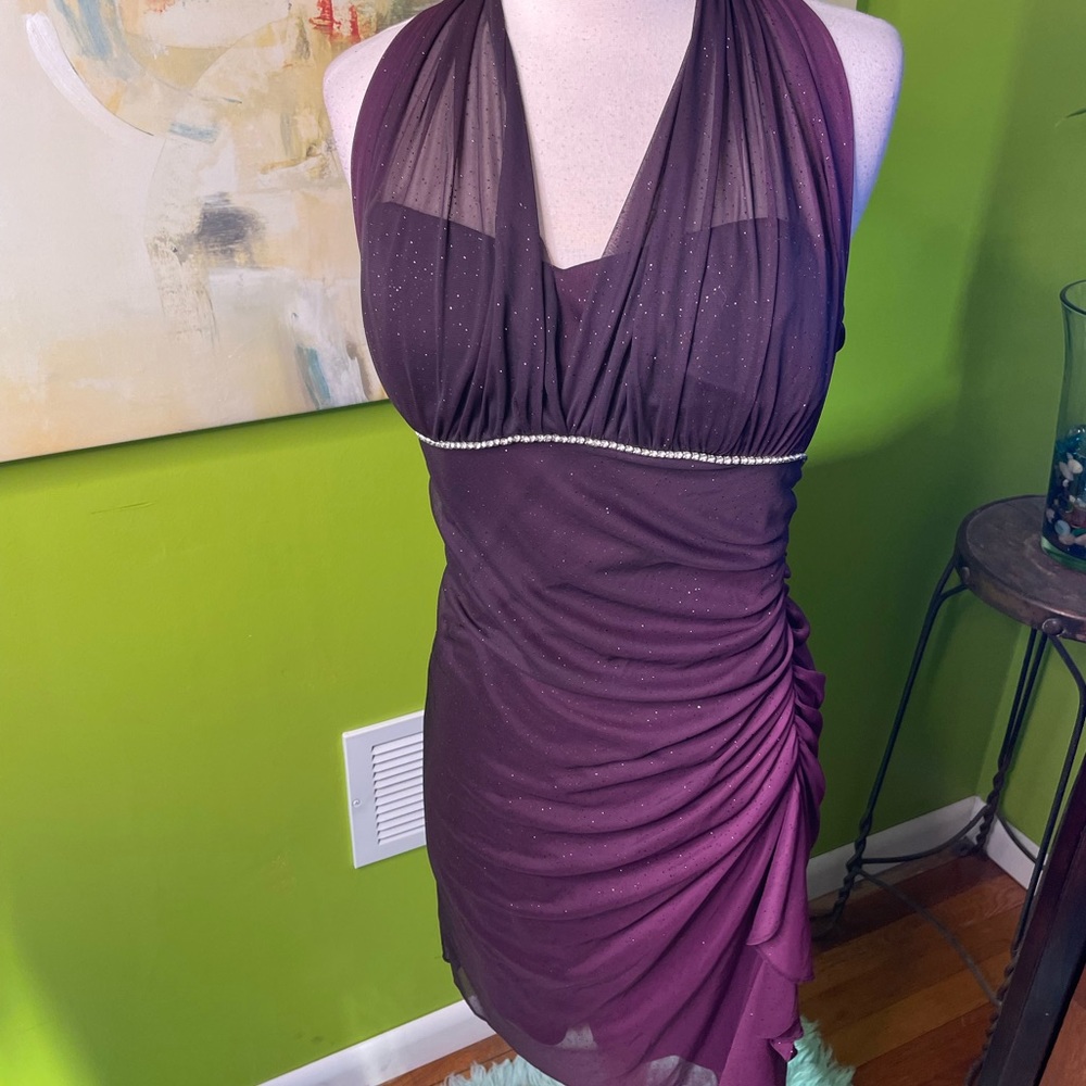 Betsy & Adam stunning deep purple dress